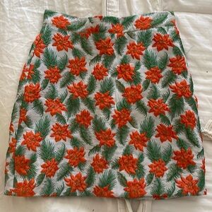 Topshop Tropical Floral Mini Skirt - White, Green, and Orange